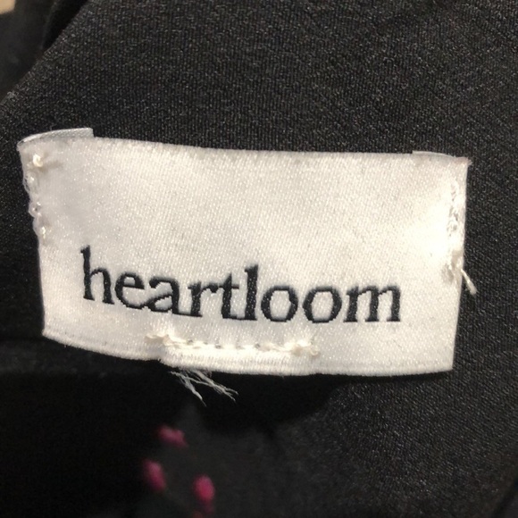 Revolve Heartloom Top Size Medium Black Floral Twist Front Blouson Sleeve - Picture 6 of 10